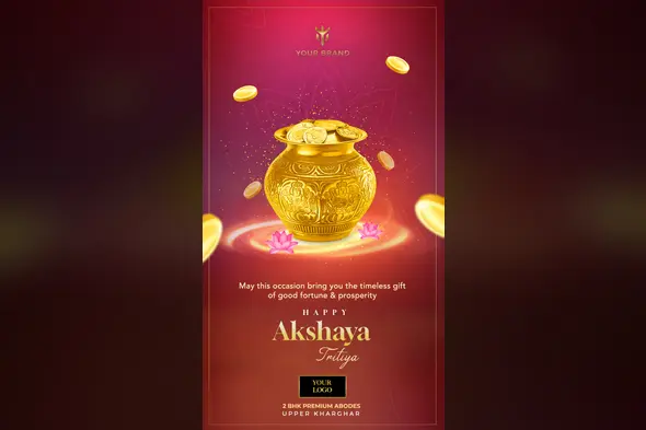 Auspicious Akshaya Tritiya Real Estate Ad Template