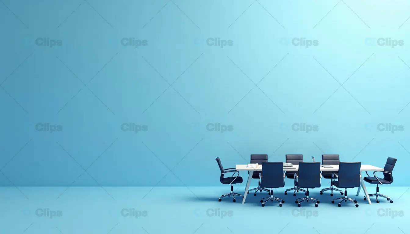 Modern Office Meeting Room with Minimalist Blue Design