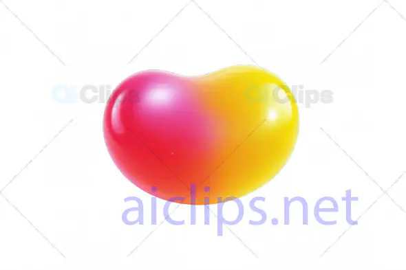 Vibrant Gradient Heart-Shaped 3D Blob Model
