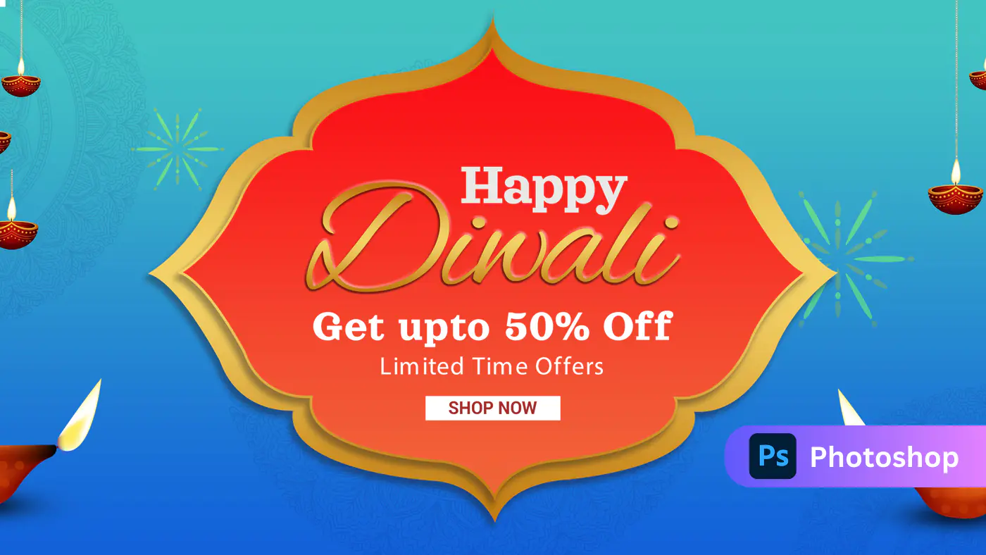 Diwali Sale Banner with Festive Elements