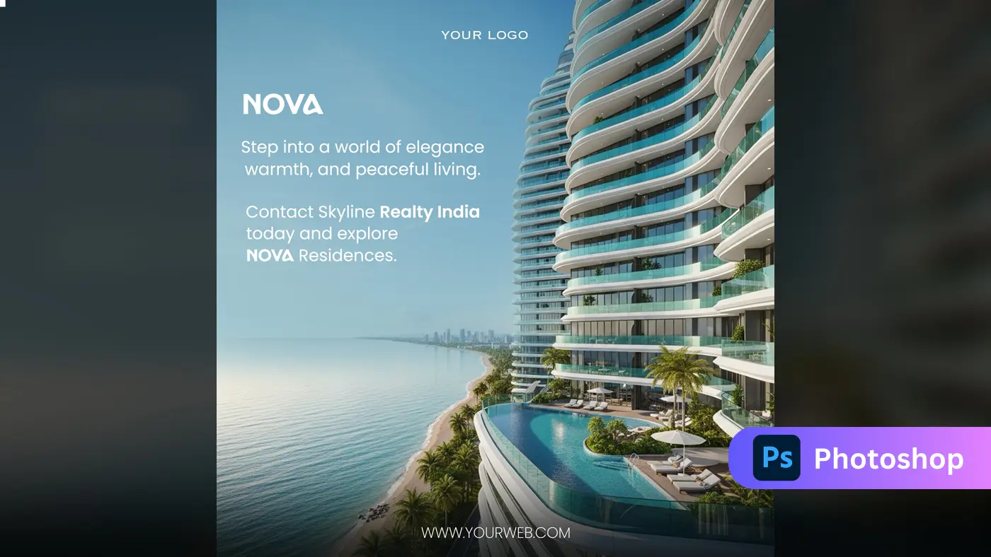 Modern Oceanfront Residence Marketing Template