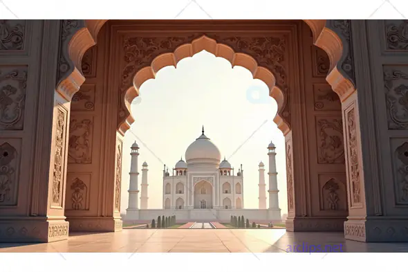 Taj Mahal Framed by Traditional Archway