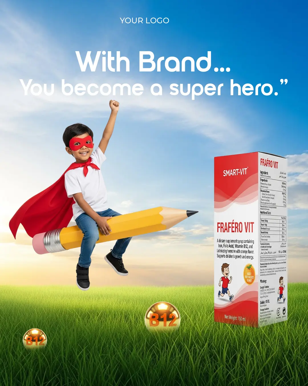 Kids Vitamin Supplement Ad Template