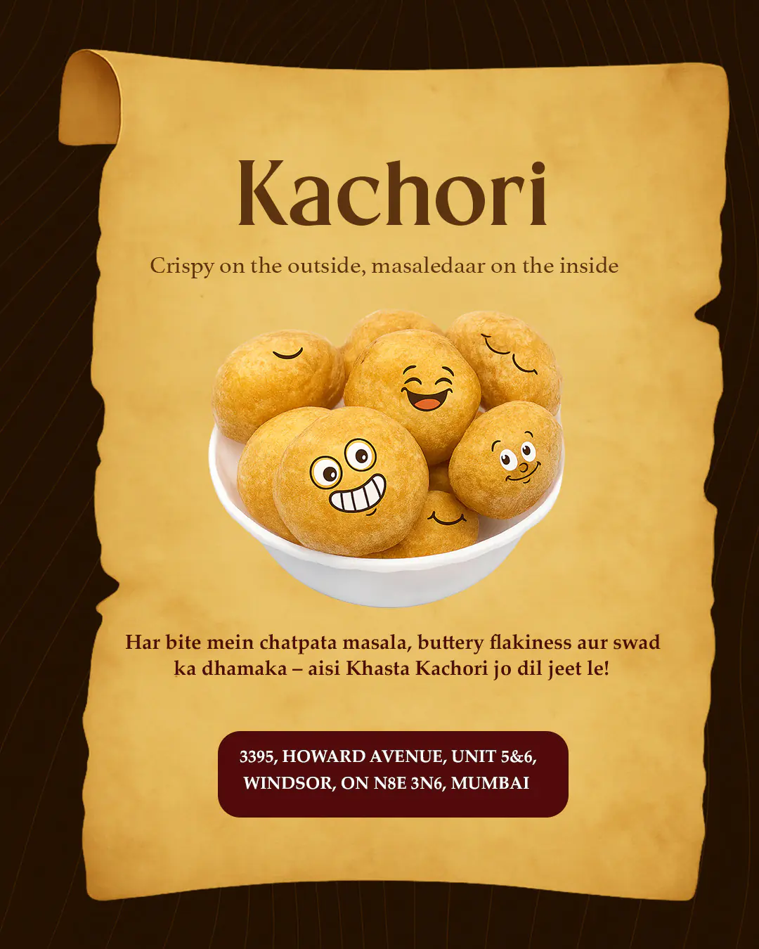Kachori Snack Advertisement Template