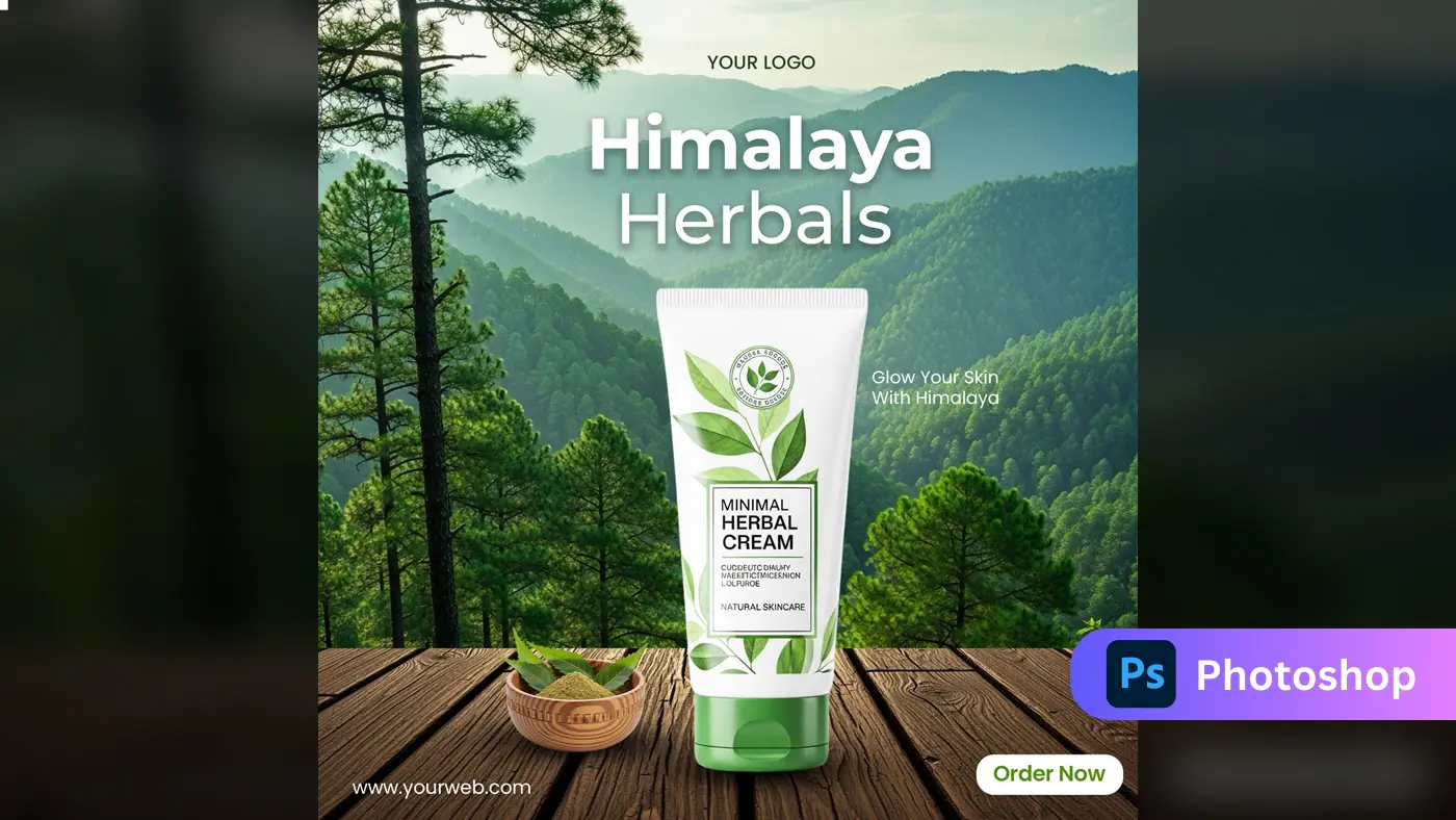 Himalayan Herbal Skincare Ad Template