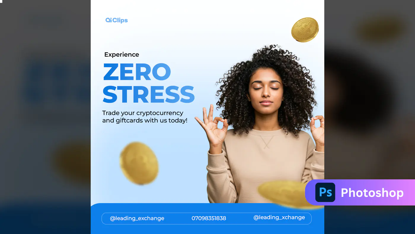 Stress-Free Cryptocurrency Exchange Ad Template