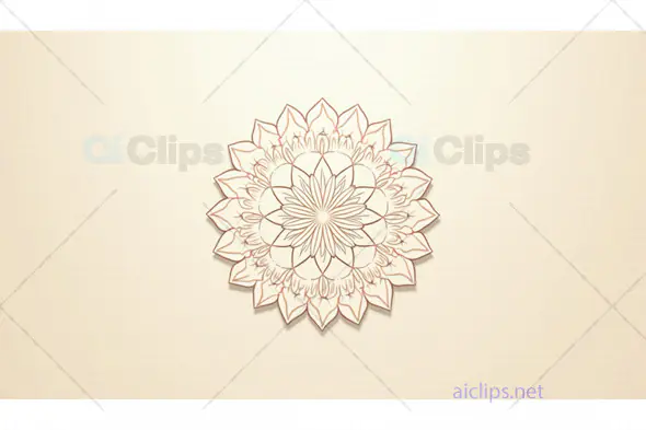 Symmetrical Floral Mandala Beige Design