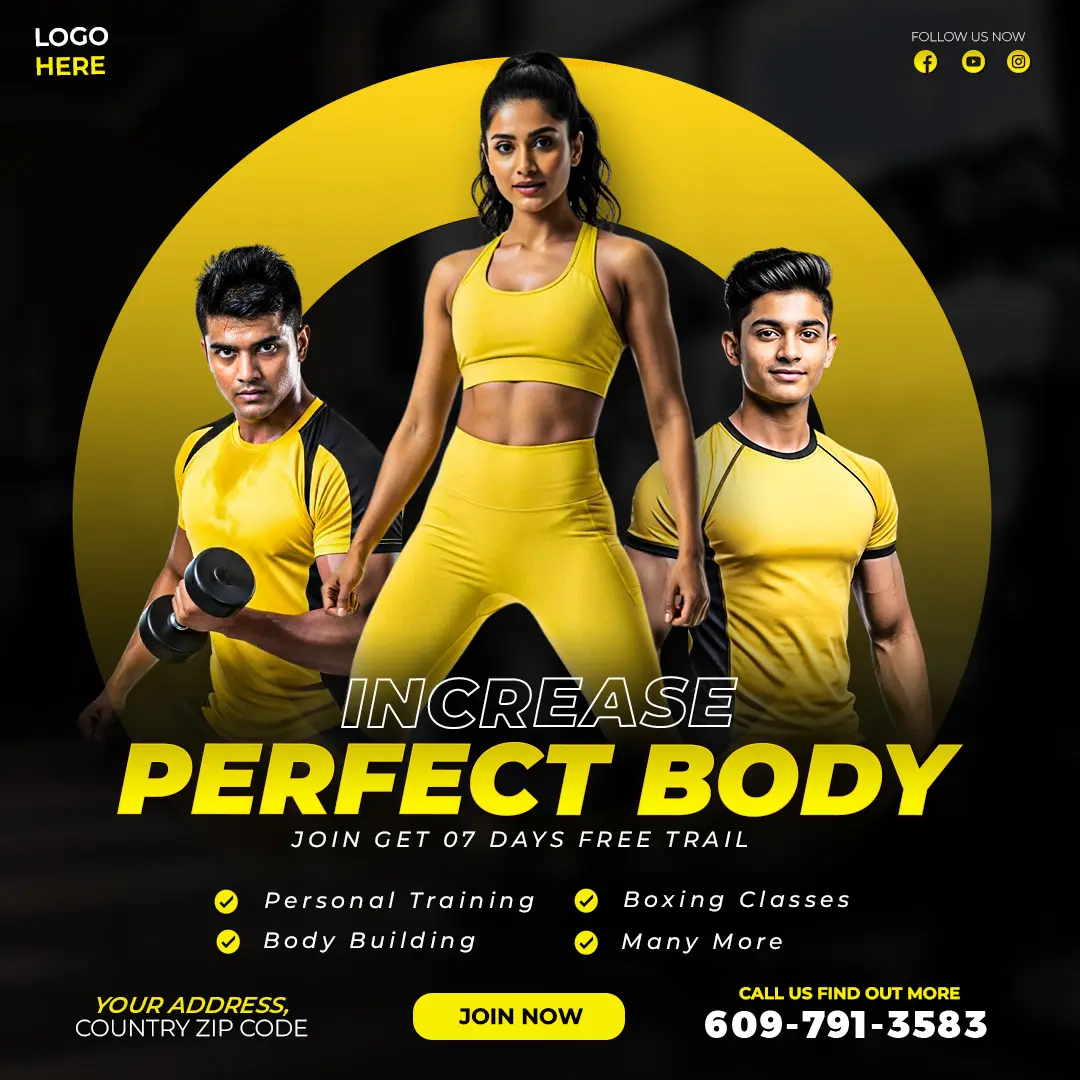 Fitness Gym Promotional Banner Template
