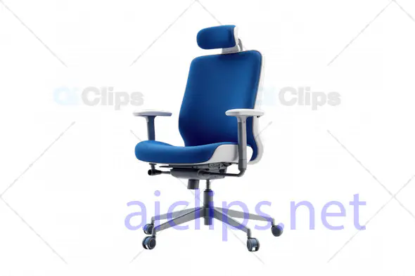 Modern Blue Ergonomic Office Chair 3D Model with Headrest
