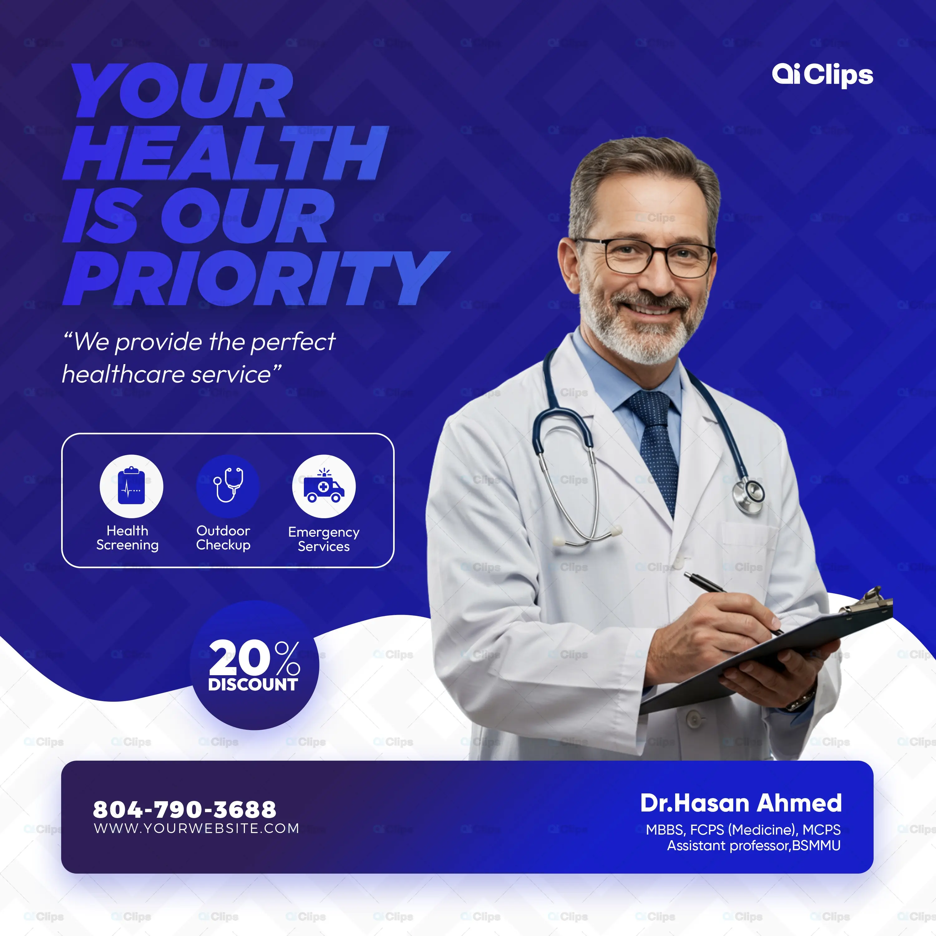 Professional Healthcare Services Social Media Template