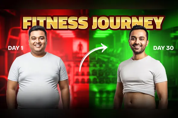 Fitness Transformation Thumbnail Template