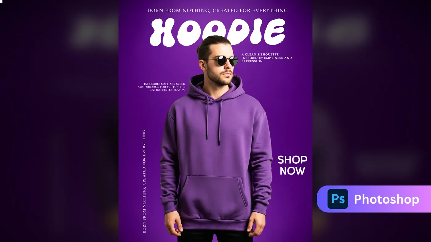 Vibrant Streetwear Hoodie Ad Poster