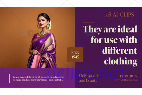 Royal Purple Saree Ad Banner