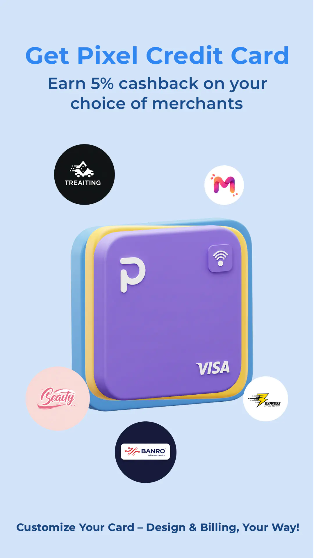 Pixel Credit Card Promo Banner