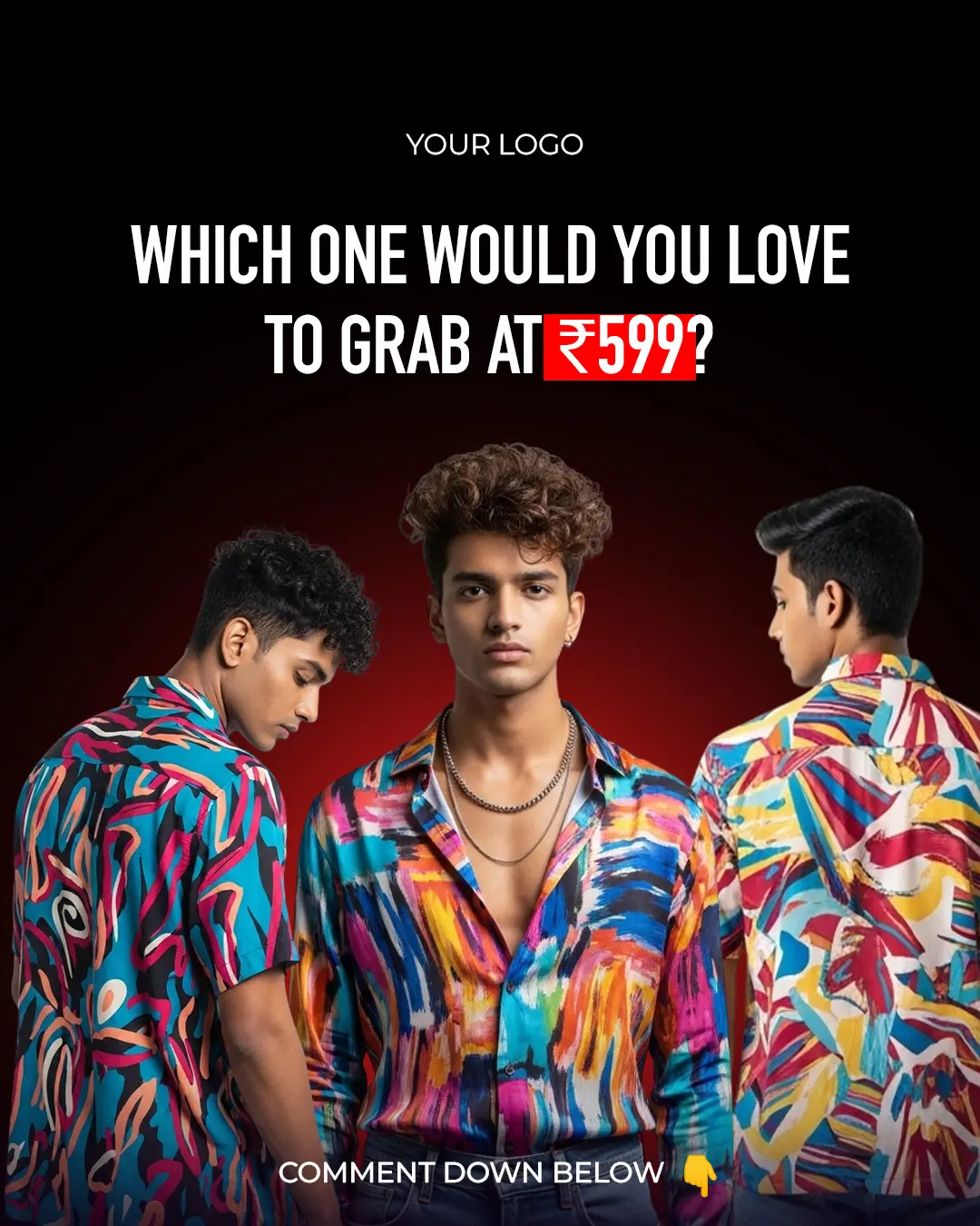 Vibrant Men's Apparel Ad Template