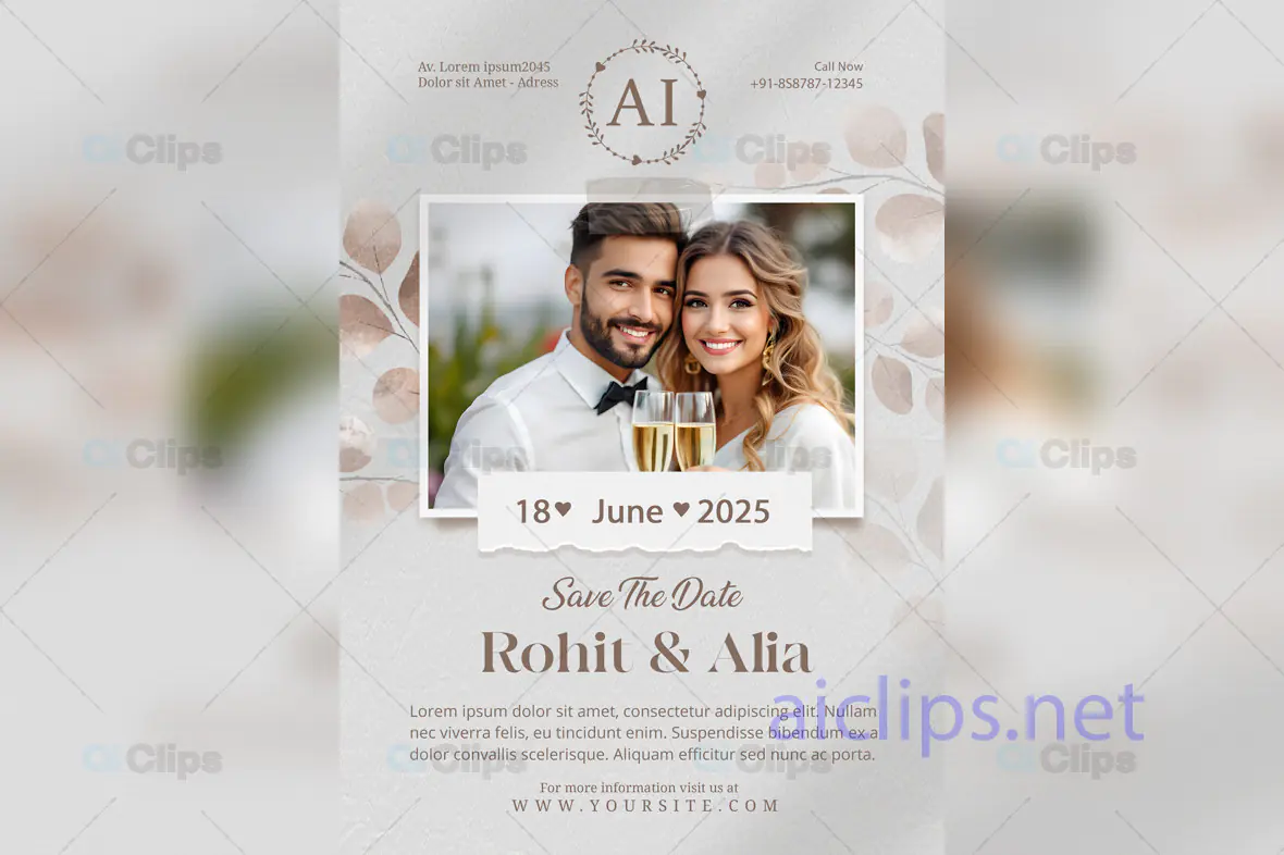 Elegant Save-the-Date PSD Template