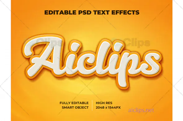 Retro Yellow Text Effect PSD