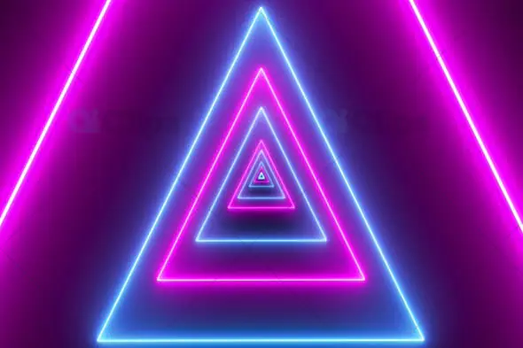 Neon Triangular Tunnel Effect