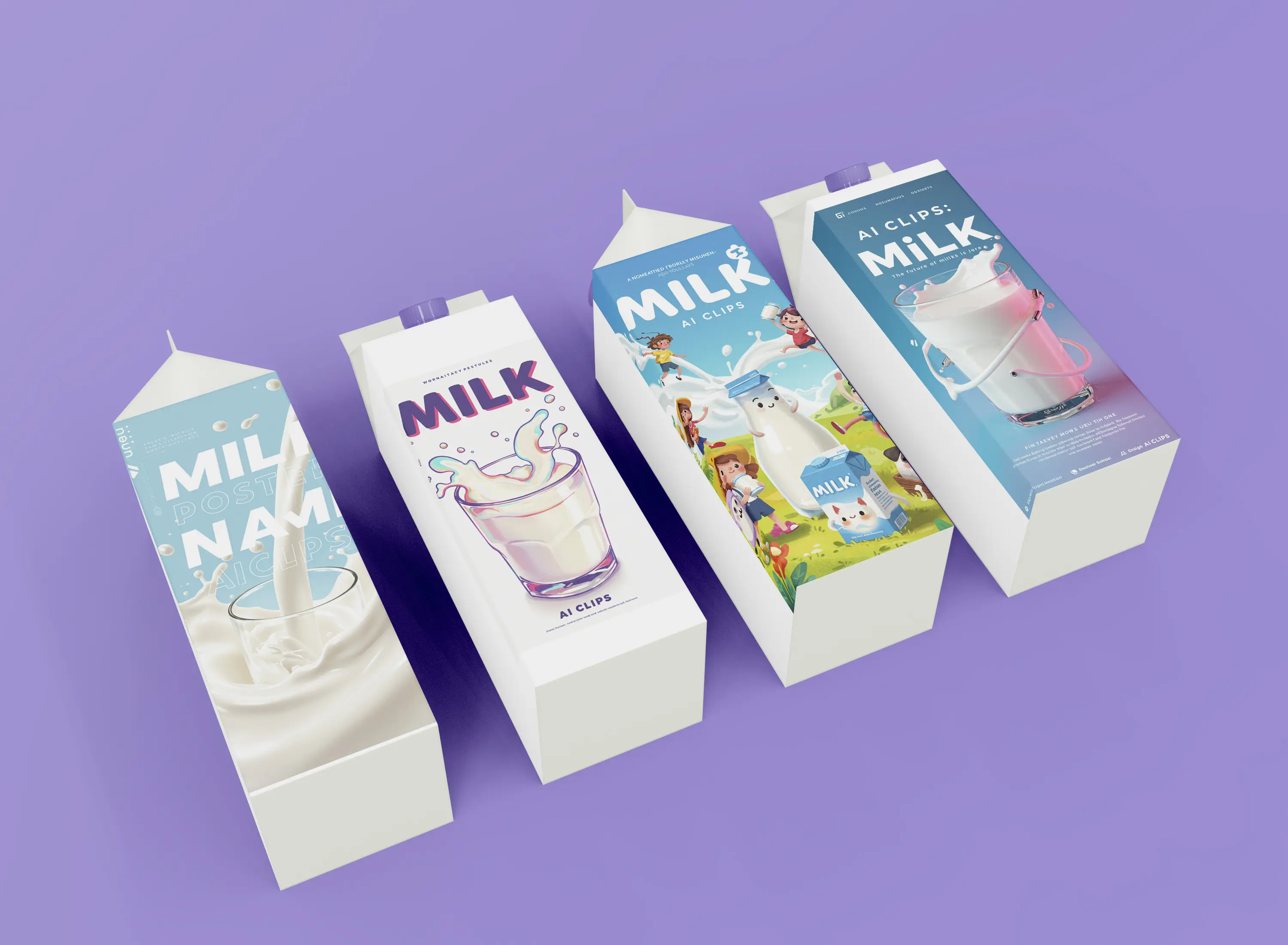 Milk Carton Packaging Mockup