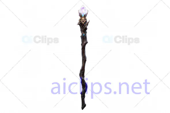 Enchanted Magic Staff with Crystal - 3D Model