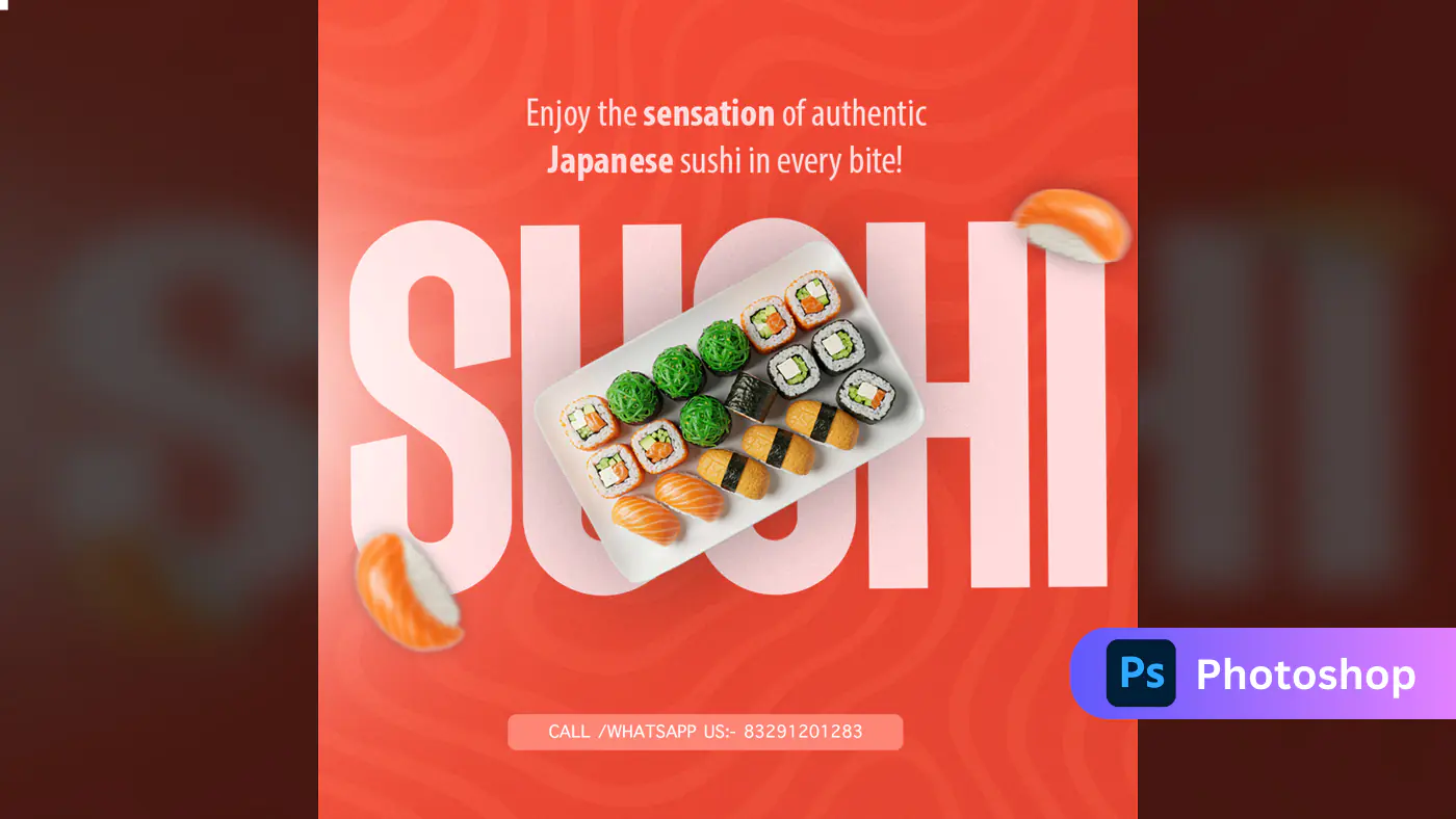 Enhanced Vibrant Sushi Restaurant Promotion Template