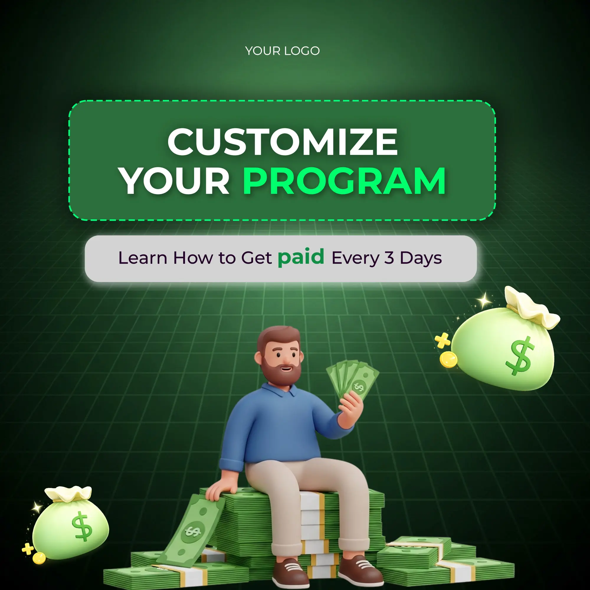 3D Financial Program Promotional Template