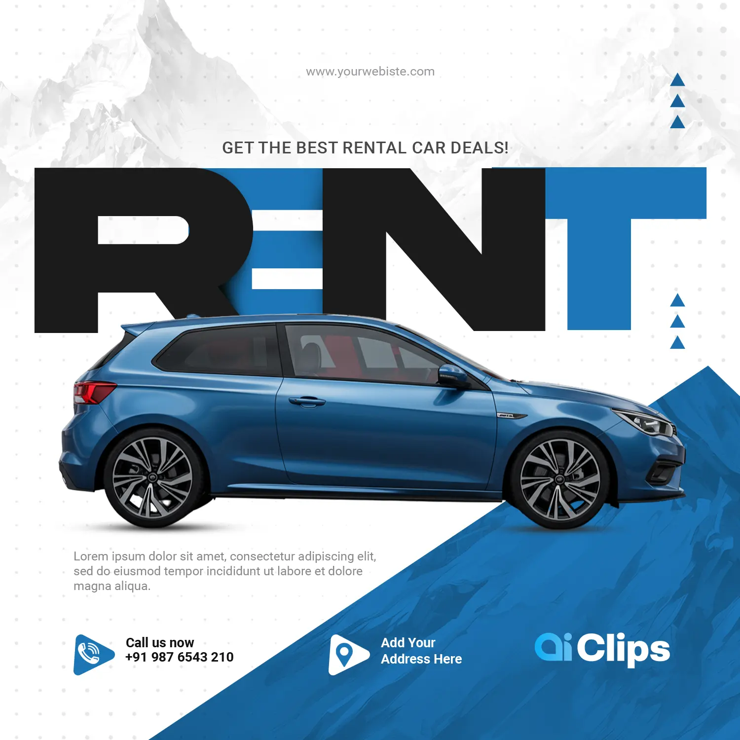 Dynamic Rental Car Photoshop Template for Creative Design