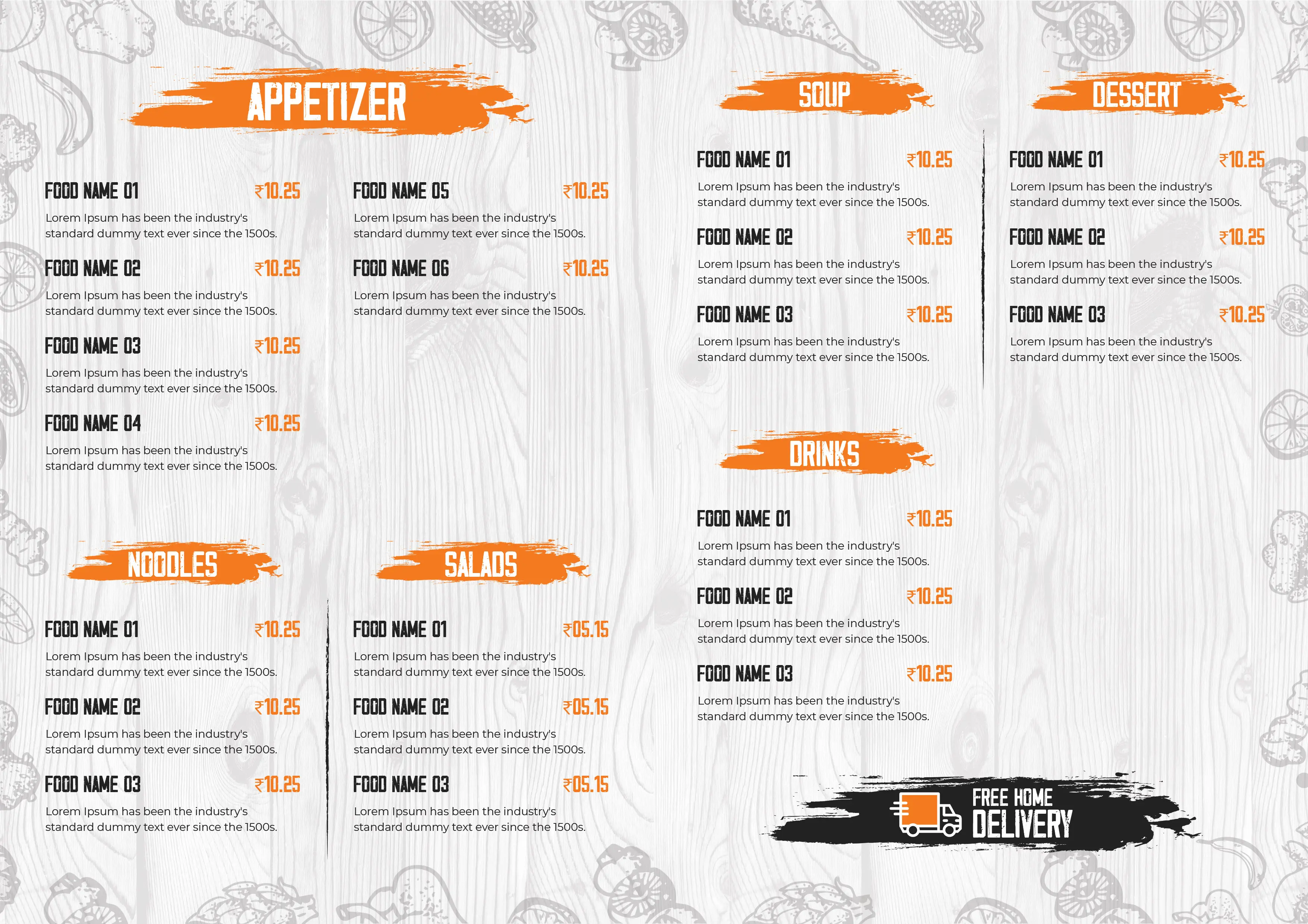 Modern Restaurant Menu Design Template