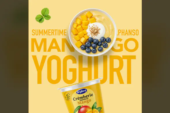 Enhanced Summertime Mango Yogurt Ad Template
