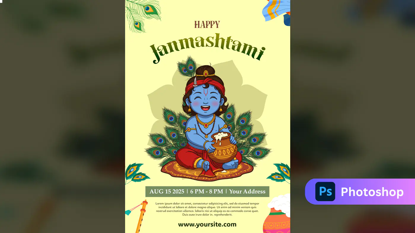 Janmashtami Celebration Invitation Template