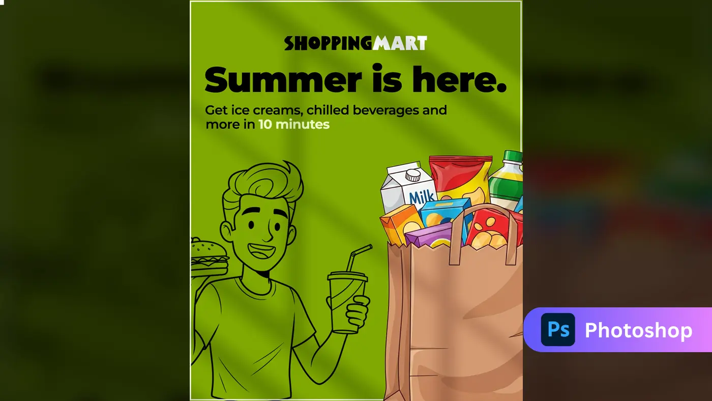 Summer Grocery Delivery Banner Template