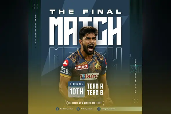 Cricket Final Match Sports Event Promotional Template