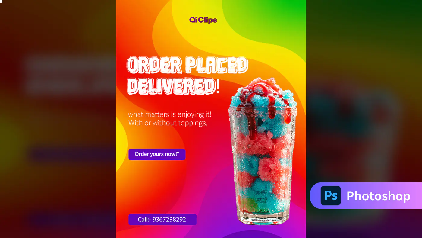 Vibrant Shaved Ice Ad Template