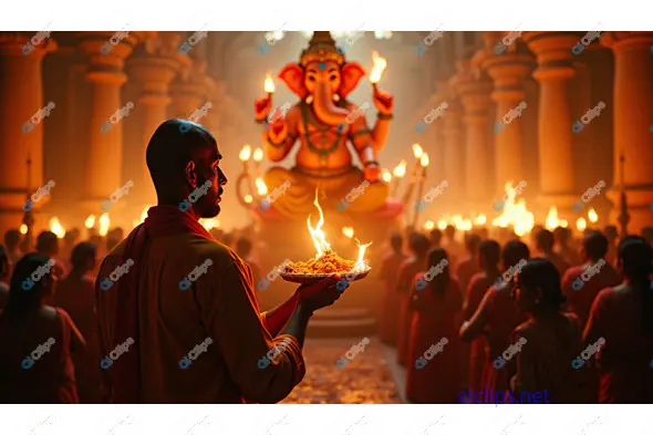 Ganesh Chaturthi Aarti Ceremony with Devotees