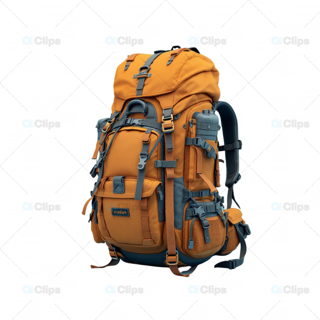 Hiking Backpack 3D Model - Orange Edition