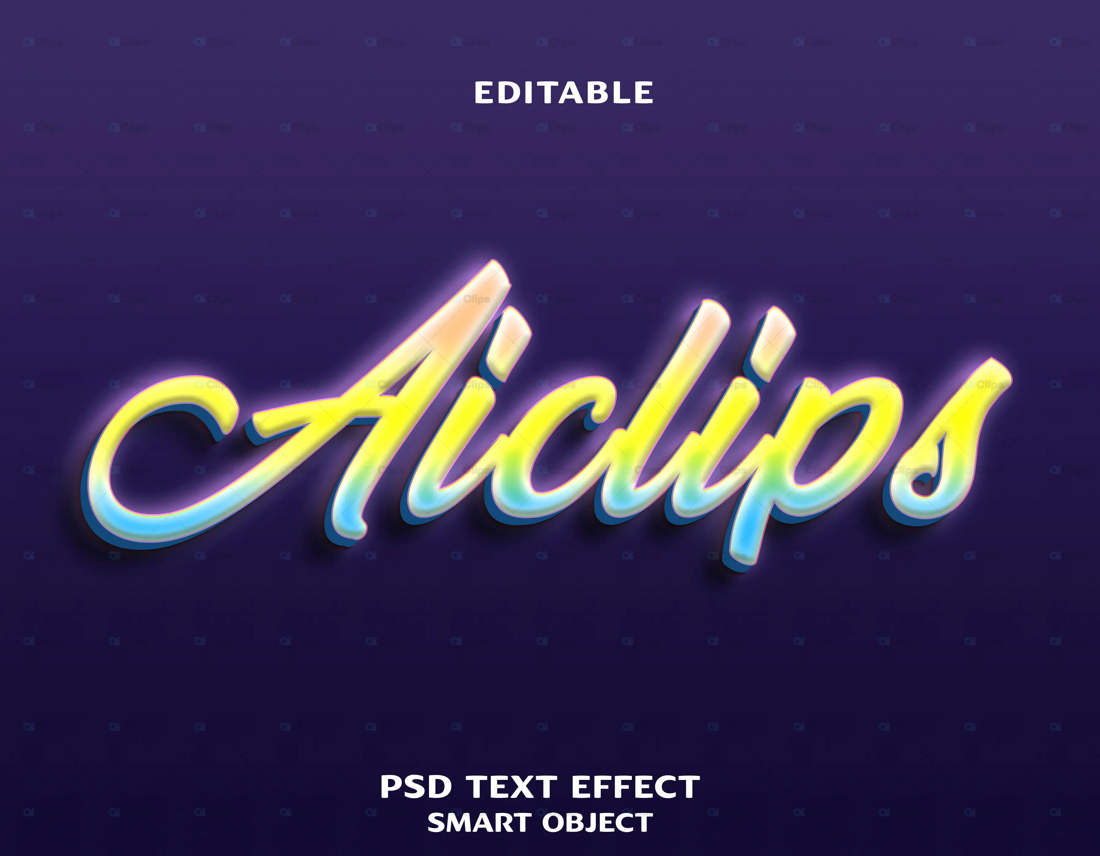 Gradient Glow Text Effects PSD