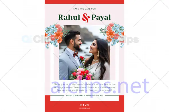 Elegant Wedding Save-the-Date PSD Template