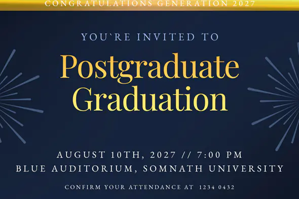 Futuristic Postgraduate Graduation Invitation Template