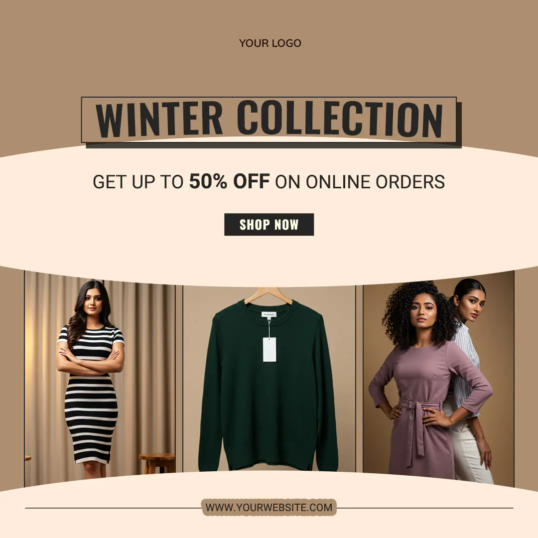 Elegant Winter Fashion Sale Template