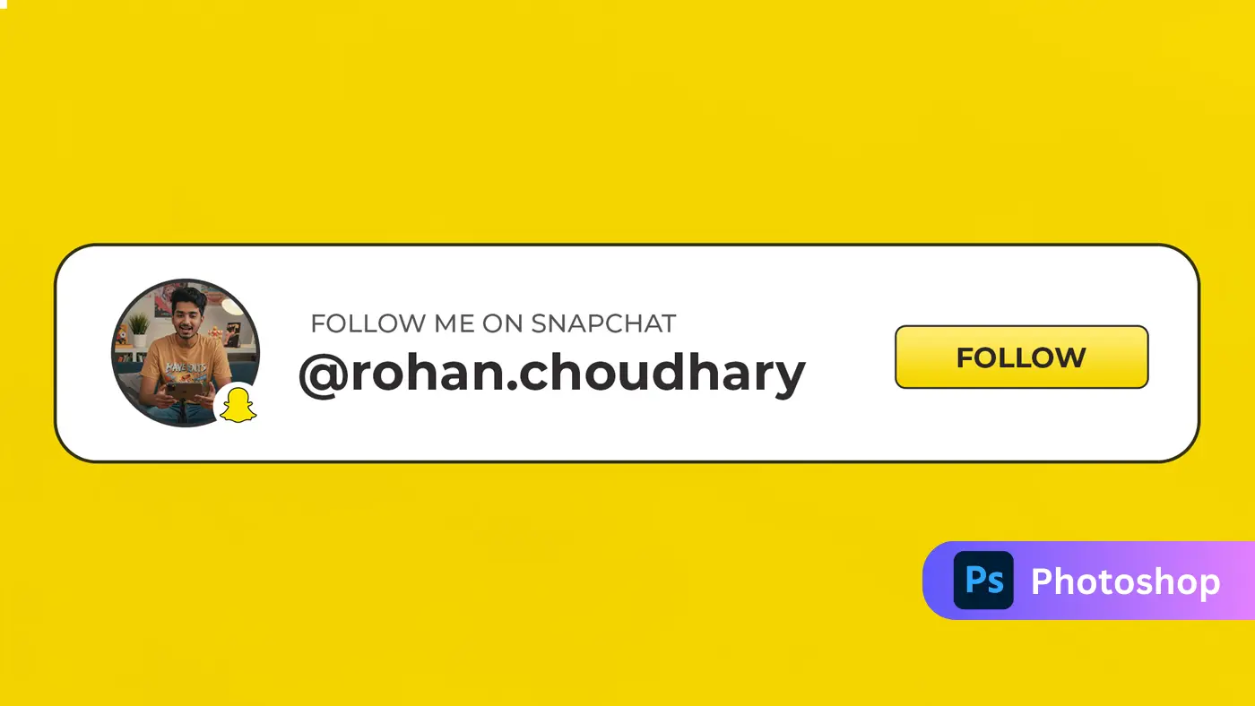 Snapchat Follow Template  Yellow Theme Social Banner