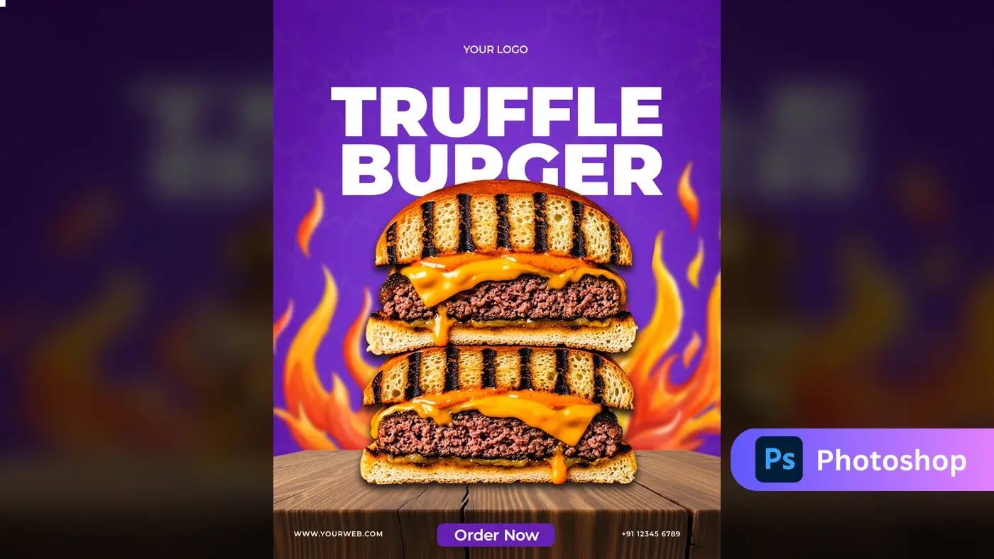 Gourmet Burger Social Media  Template