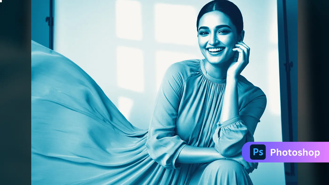 Cyan Studio Portrait Effect  Template