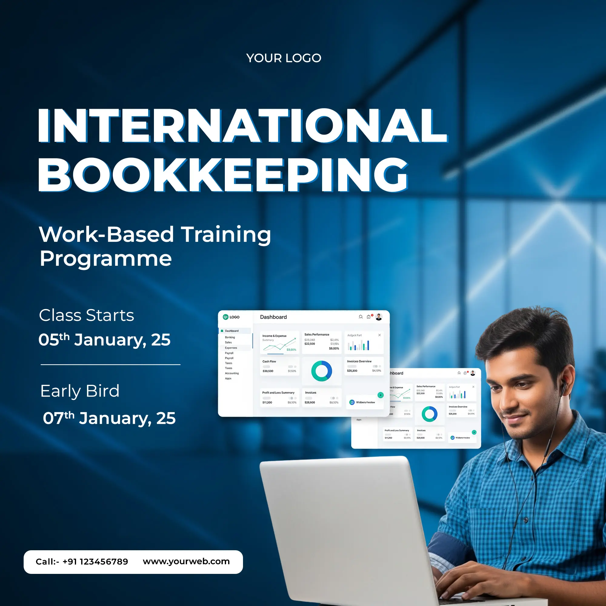 Corporate Bookkeeping Training Ad Template
