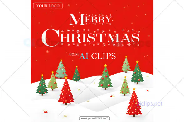 Merry Christmas Greeting Card PSD Template