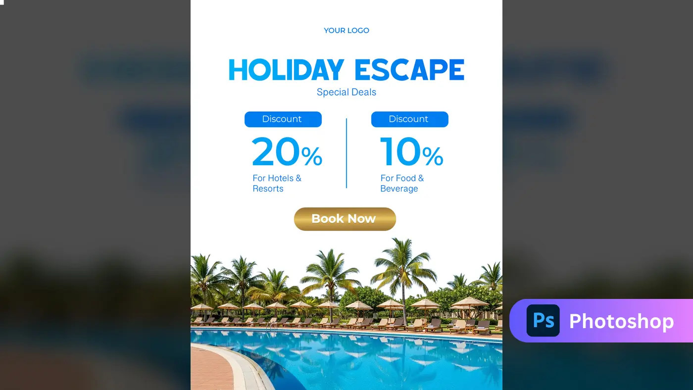 Travel & Resort Discount Flyer Template