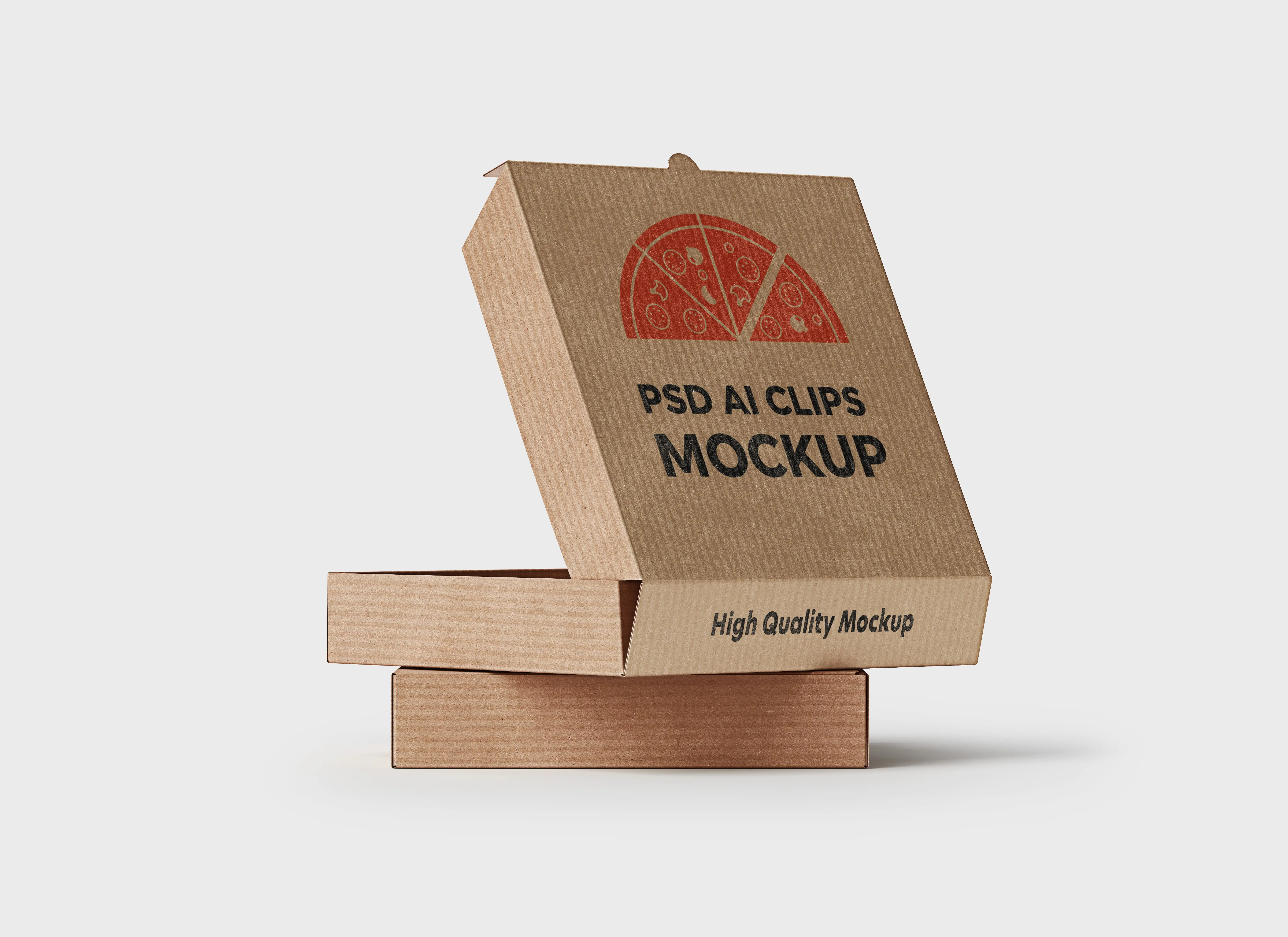 Kraft Paper Pizza Box Mockup