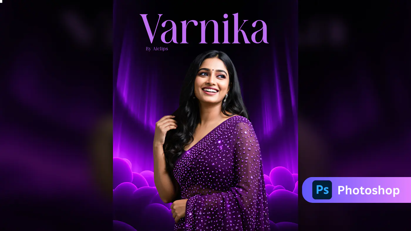 Varnika Sparkling Saree Fashion Template