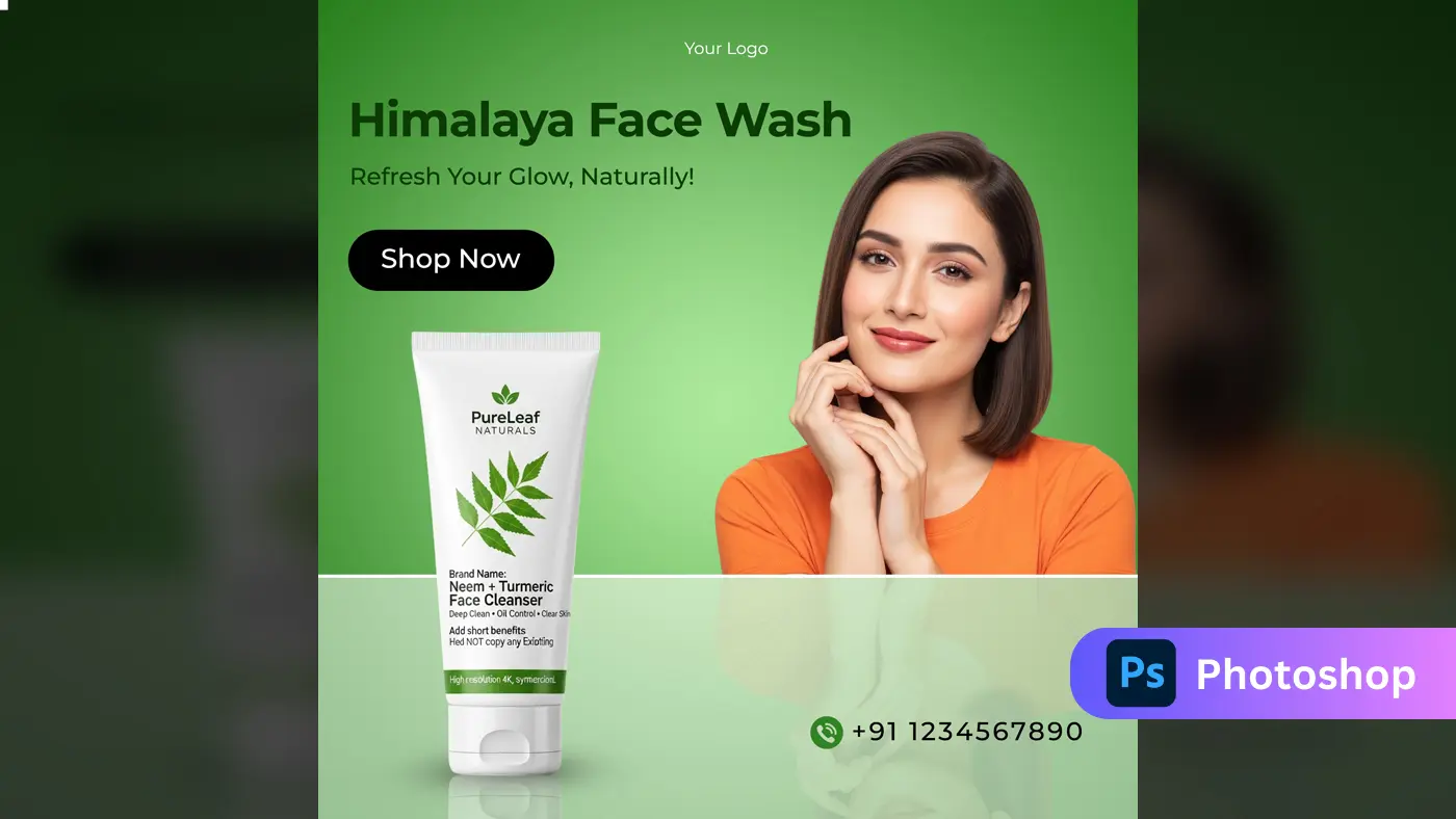 Natural Skincare Product Social Media Ad Template