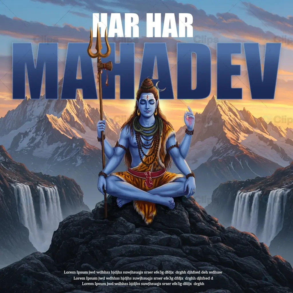 Shiva Lingam with Divine Aura Photoshop Template