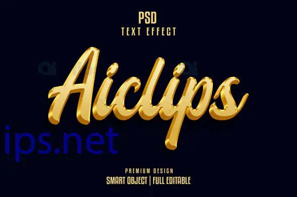 Gold Script Text Effect PSD